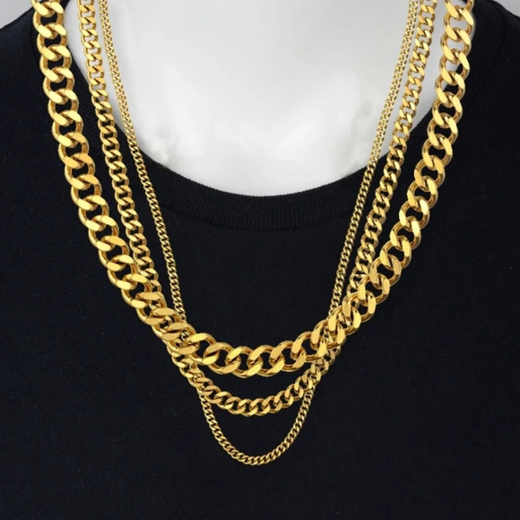 NEW‎ 18k Gold-Plated Cuban Chain Necklace - Picture 12 of 12